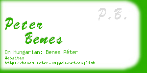 peter benes business card